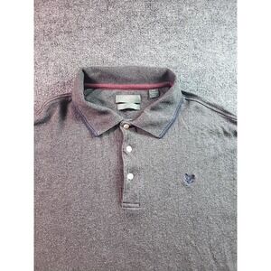Lyle Scott Men's Dark Gray Long Sleeve Polo Shirt XXL 100% Combed Cotton Eagle